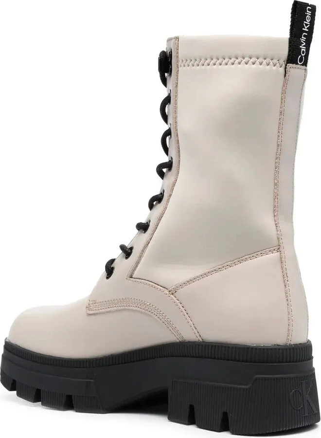 Lace-Up Leather Combat Boots - Image 3
