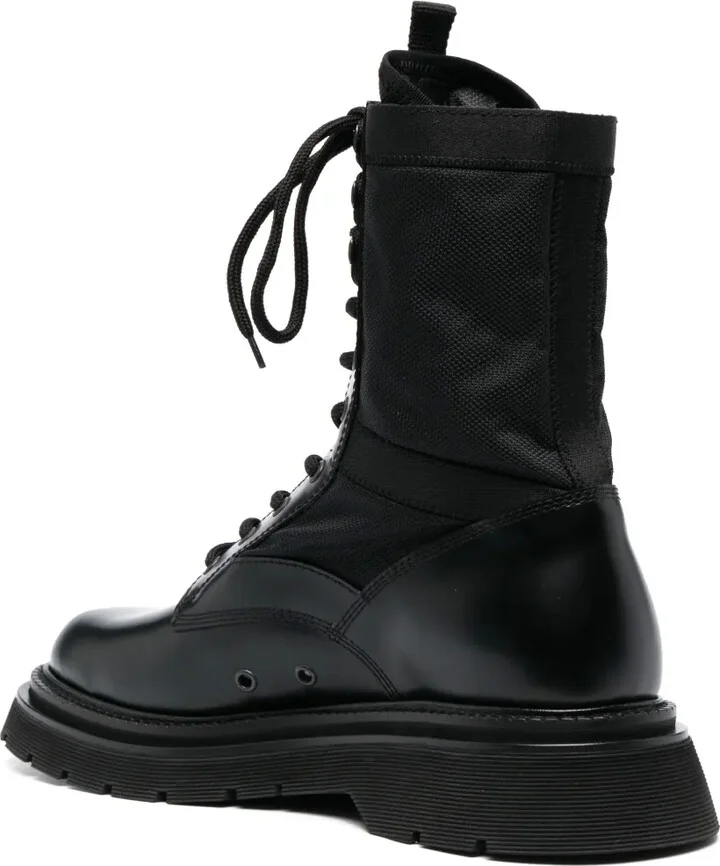 Lace-Up Leather Combat Boots - Image 3