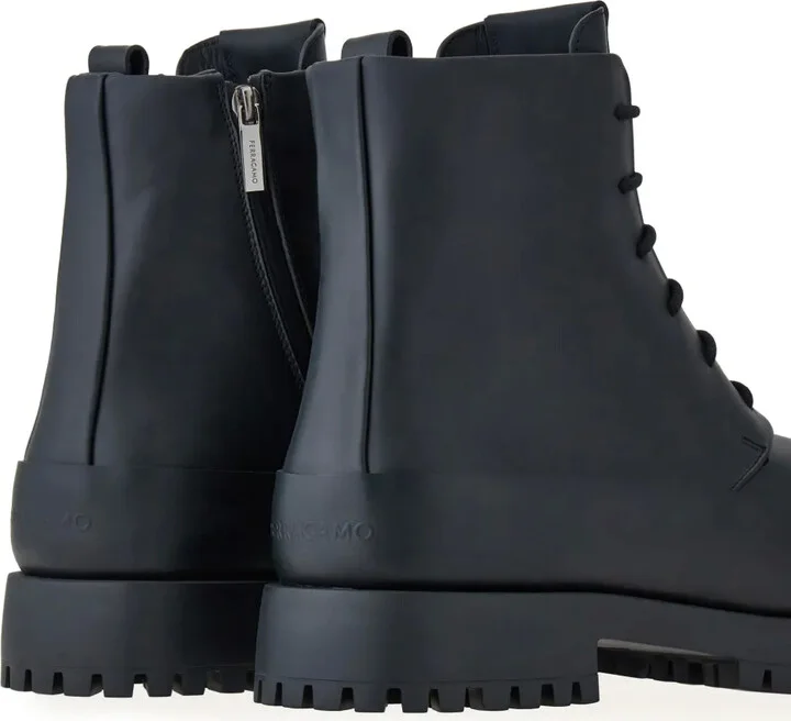 Lace-Up Leather Combat Boots - Image 3
