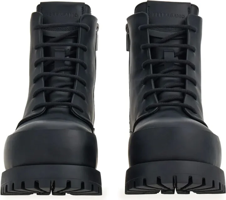 Lace-Up Leather Combat Boots - Image 4