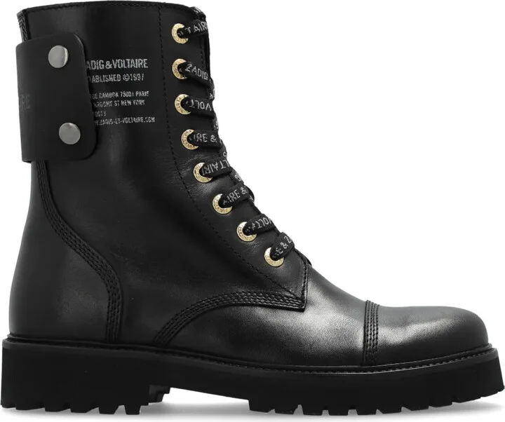 Lace-Up Leather Combat Boots