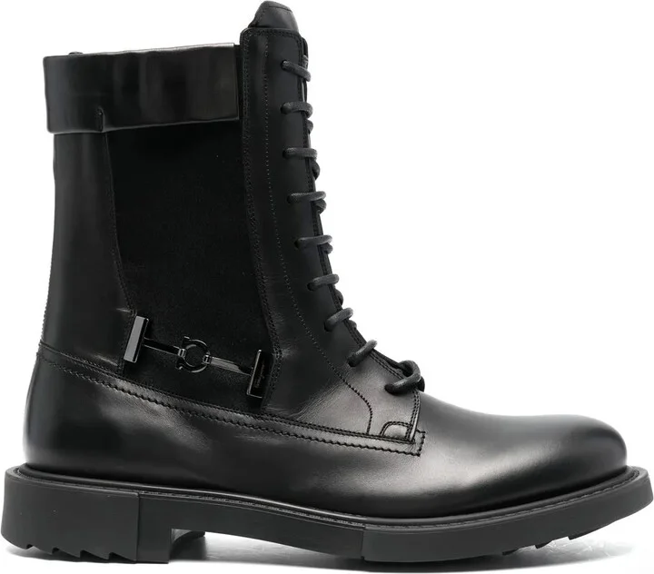 Lace-Up Leather Combat Boots