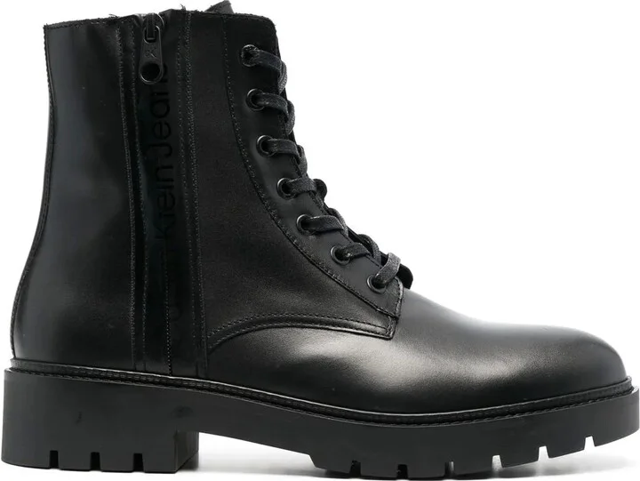 Lace-Up Leather Combat Boots