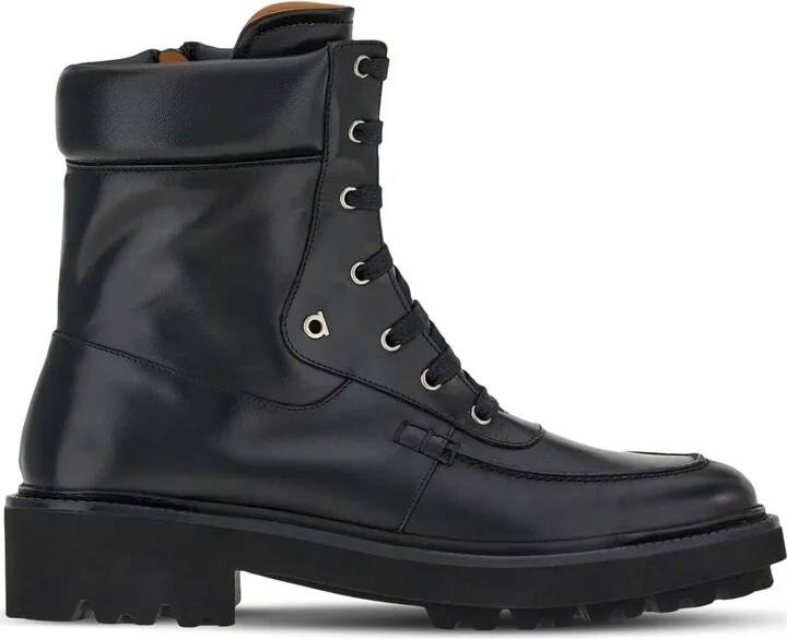 Lace-Up Leather Combat Boots