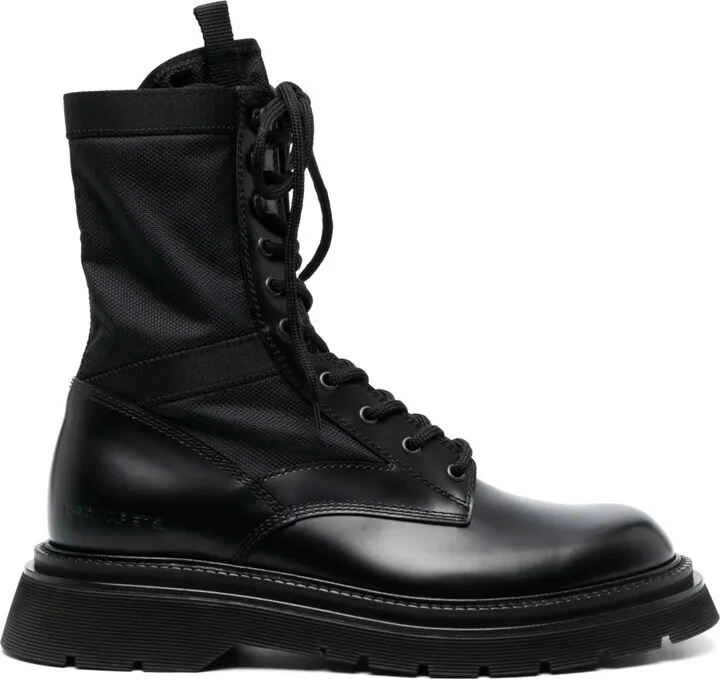 Lace-Up Leather Combat Boots
