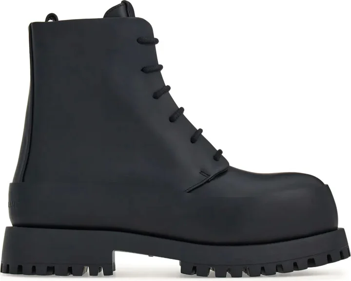 Lace-Up Leather Combat Boots