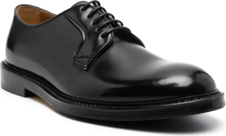 Lace-Up Leather Derby Shoes - Image 2