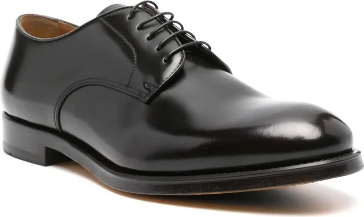 Lace-Up Leather Derby Shoes - Image 2