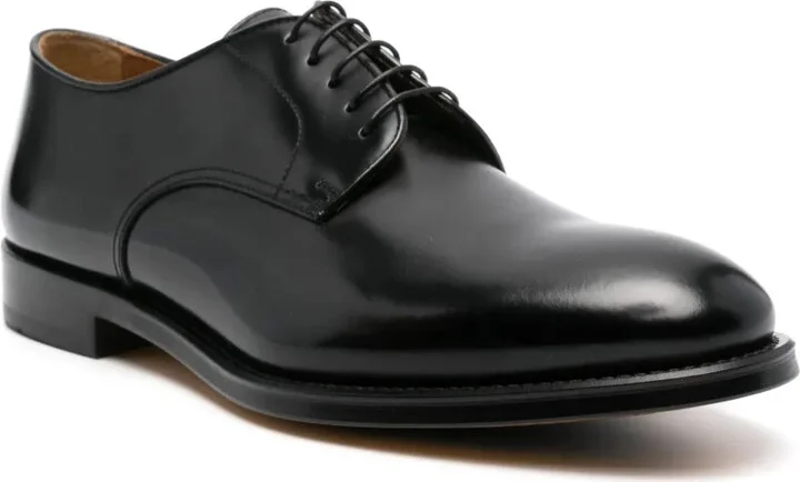 Lace-Up Leather Derby Shoes - Image 2