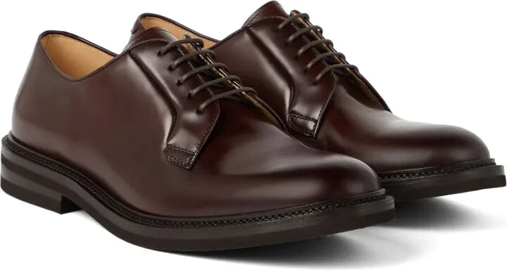 Lace-Up Leather Derby Shoes - Image 2