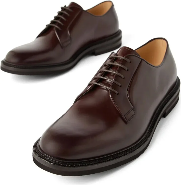 Lace-Up Leather Derby Shoes - Image 4