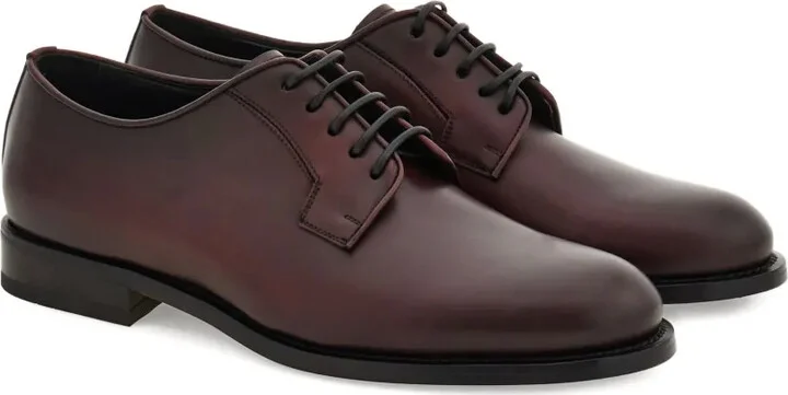 Lace-Up Leather Derby Shoes - Image 2