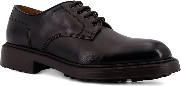 Lace-Up Leather Derby Shoes - Image 2