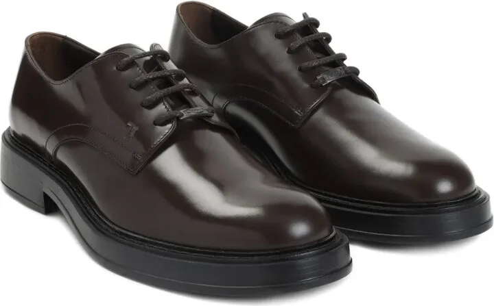 Lace-Up Leather Derby Shoes - Image 2