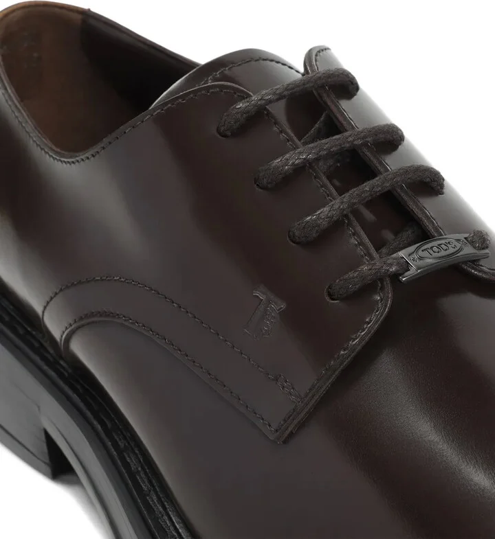 Lace-Up Leather Derby Shoes - Image 3