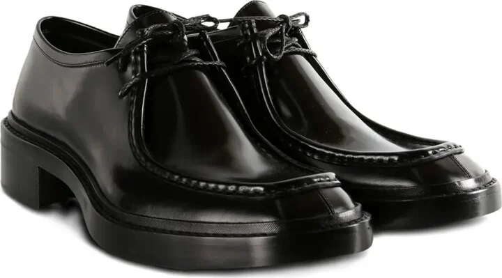 Lace-Up Leather Derby Shoes - Image 2
