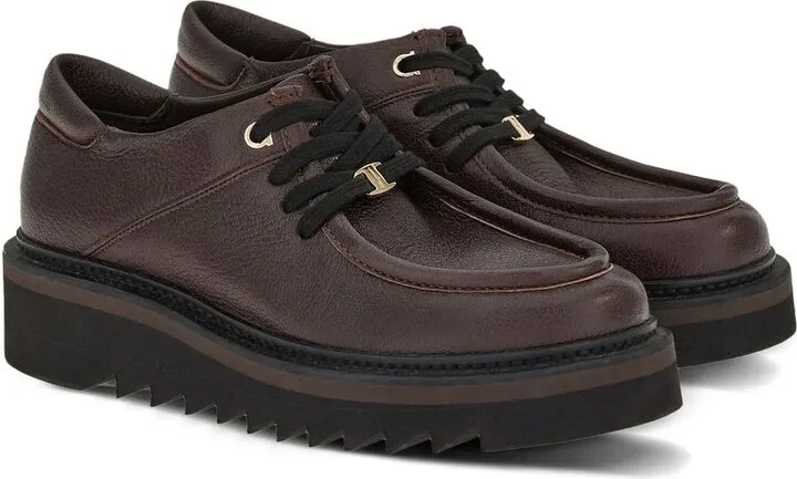 Lace-Up Leather Derby Shoes - Image 2