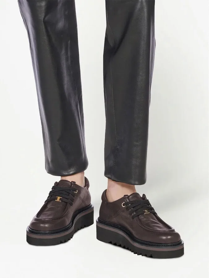 Lace-Up Leather Derby Shoes - Image 5