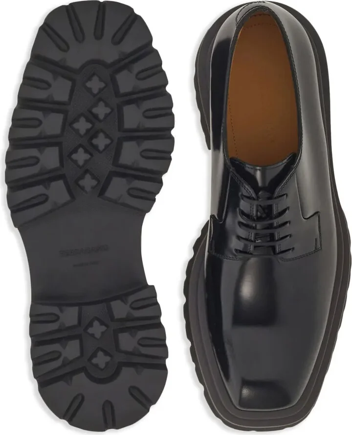 Lace-Up Leather Derby Shoes - Image 5