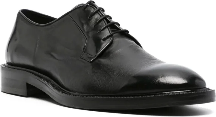 Lace-Up Leather Derby Shoes - Image 2