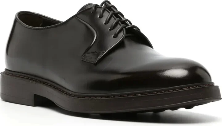 Lace-Up Leather Derby Shoes - Image 2