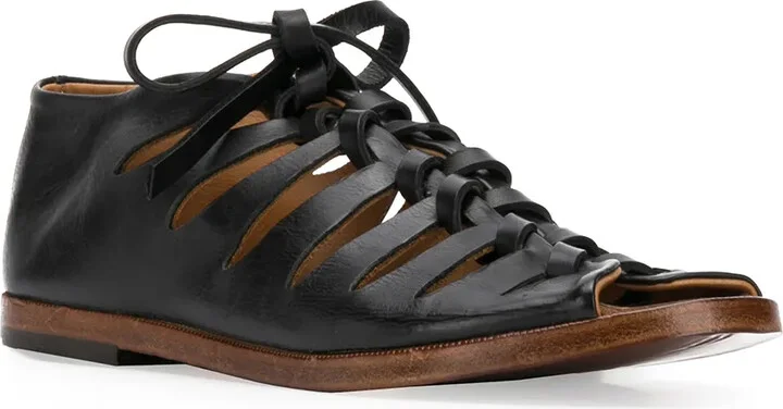 Lace-Up Leather Gladiator Sandals - Image 2