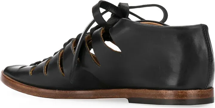 Lace-Up Leather Gladiator Sandals - Image 3