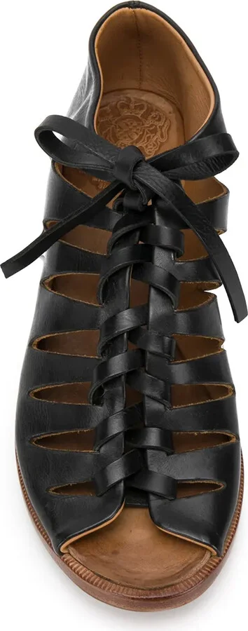 Lace-Up Leather Gladiator Sandals - Image 4