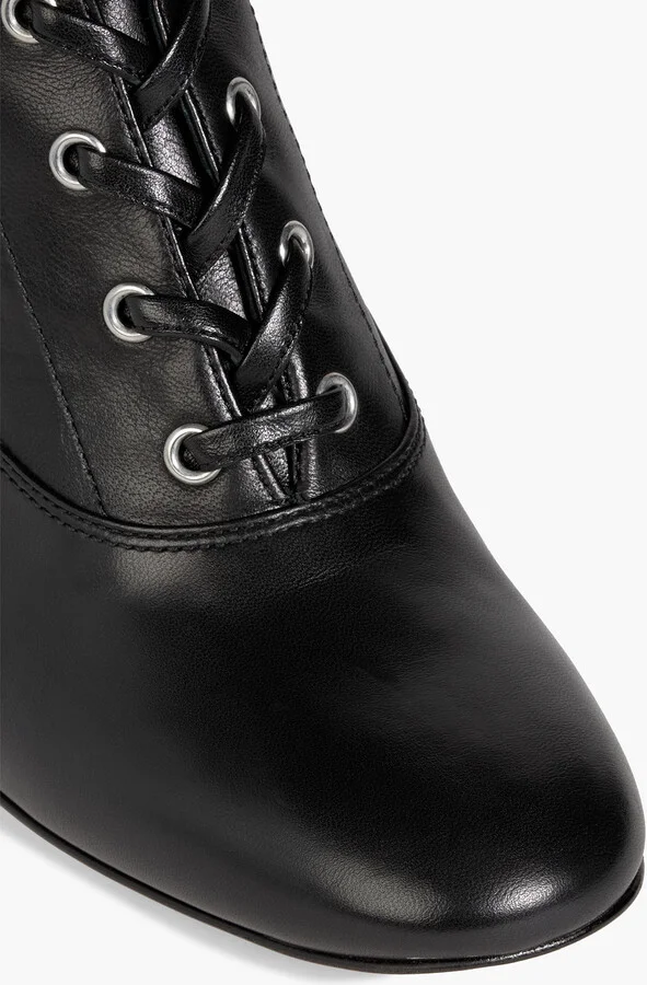 Lace-up leather knee boots - Image 4