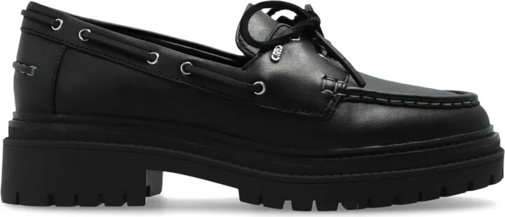 Lace-Up Leather Loafers