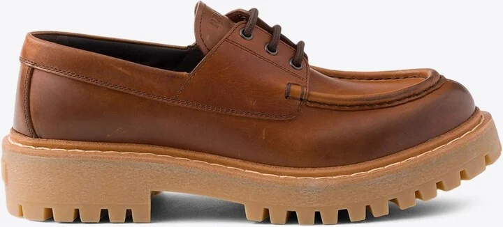 Lace-Up Leather Loafers