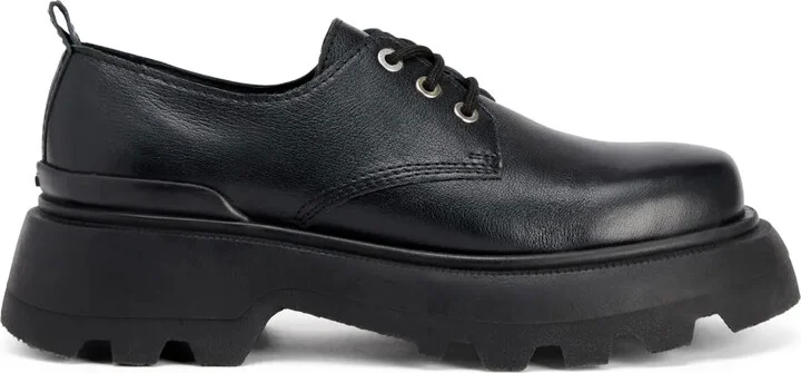 Lace-Up Leather Loafers