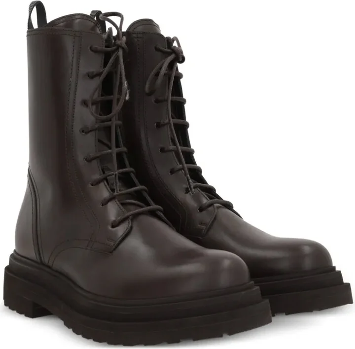 Lace-Up Leather Platform Boots - Image 2