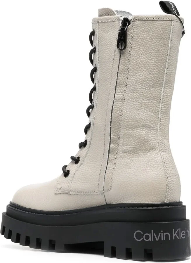 Lace-Up Leather Platform Boots - Image 3