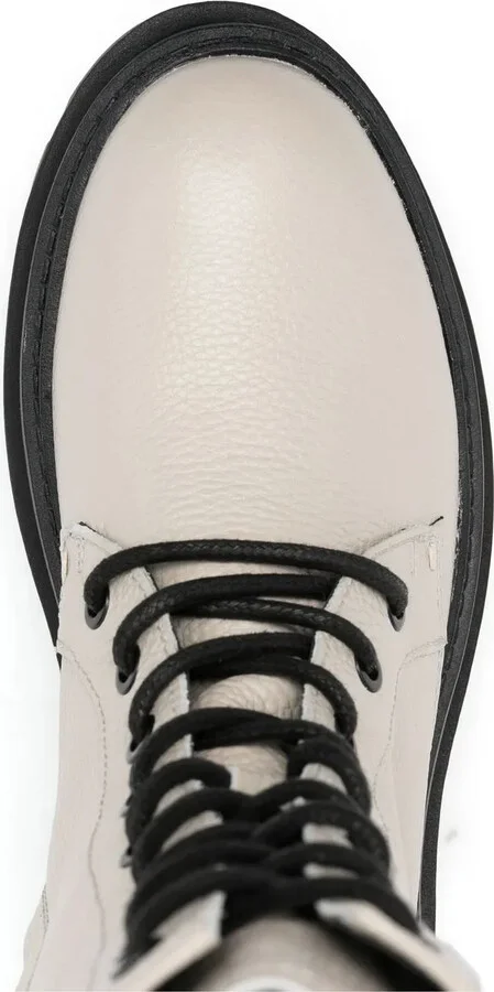 Lace-Up Leather Platform Boots - Image 4