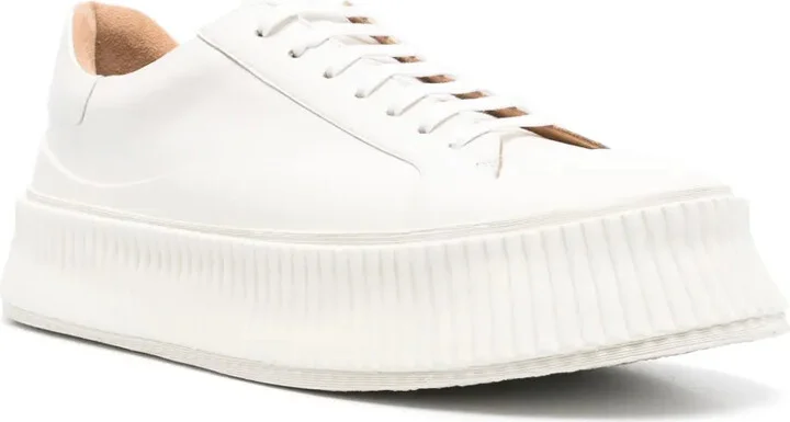 Lace-Up Leather Platform Sneakers - Image 2