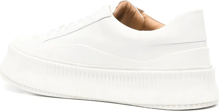 Lace-Up Leather Platform Sneakers - Image 3