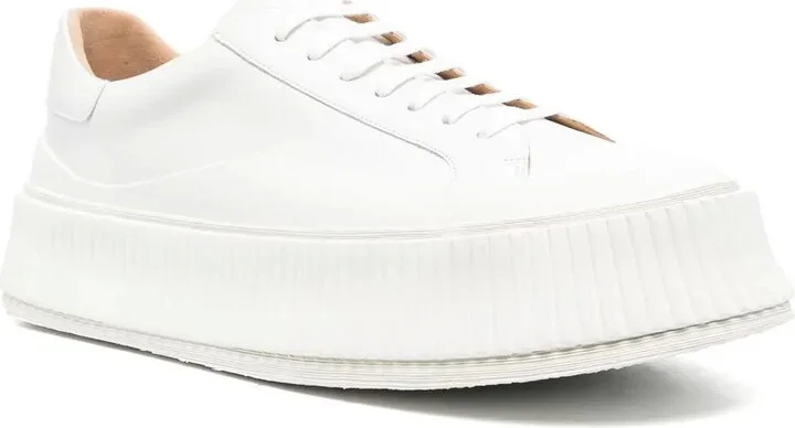 Lace-Up Leather Platform Sneakers - Image 2