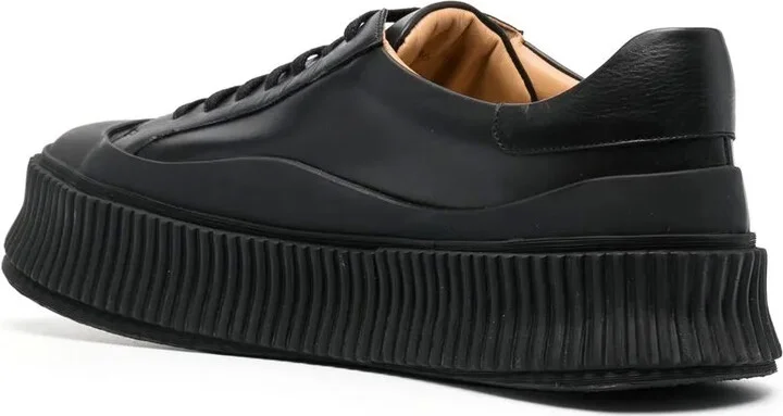 Lace-Up Leather Platform Sneakers - Image 3