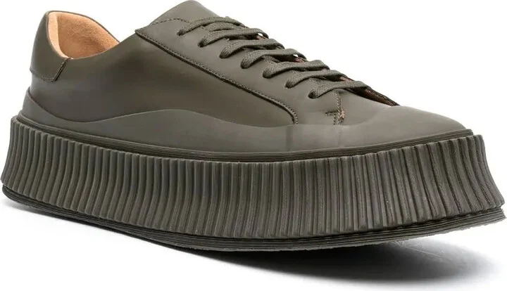 Lace-Up Leather Platform Sneakers - Image 2