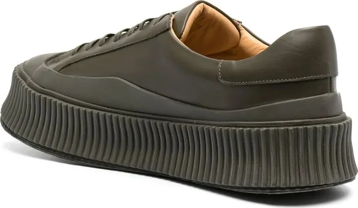 Lace-Up Leather Platform Sneakers - Image 3