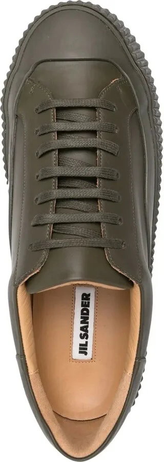 Lace-Up Leather Platform Sneakers - Image 4