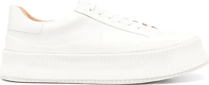 Lace-Up Leather Platform Sneakers