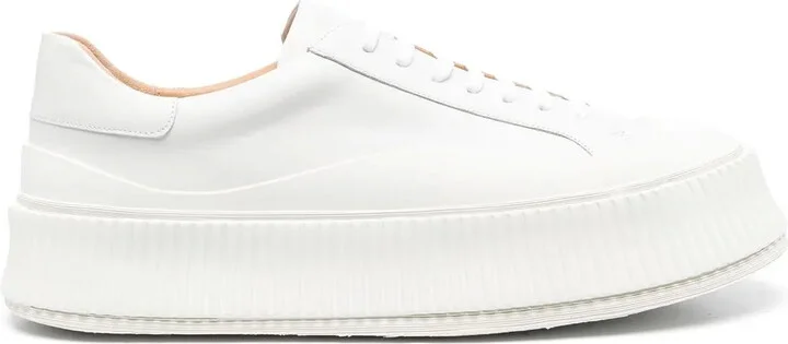 Lace-Up Leather Platform Sneakers