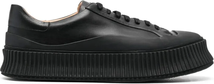 Lace-Up Leather Platform Sneakers