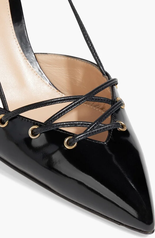 Lace-up leather pumps - Image 4