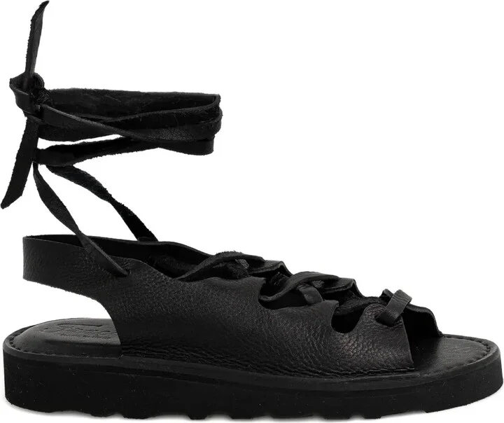 Lace-Up Leather Sandals