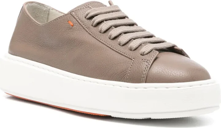 Lace-Up Leather Trainers - Image 2