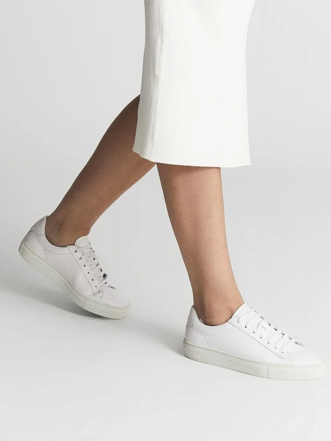 Lace Up Leather Trainers - Image 2