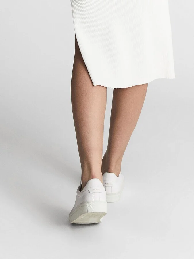 Lace Up Leather Trainers - Image 3